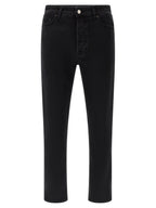 Black Cotton Cropped Jeans