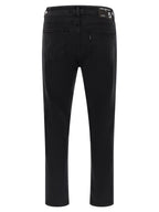 Black Cotton Cropped Jeans