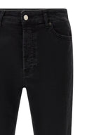 Black Cotton Cropped Jeans