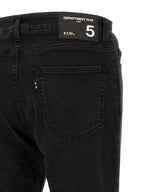 Black Cotton Cropped Jeans