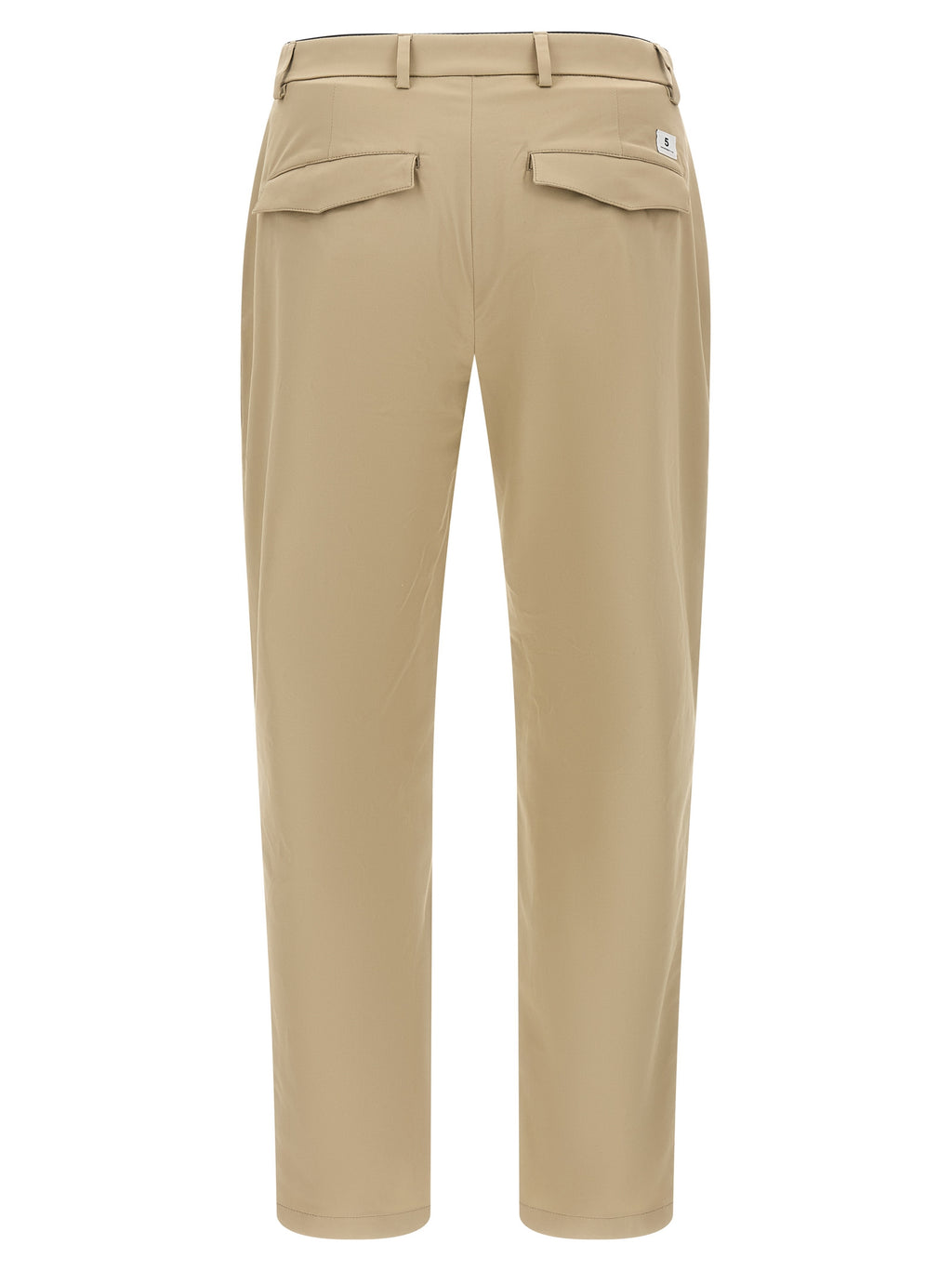 Beige Cotton Cropped Pants