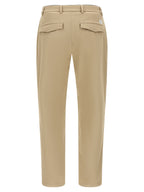 Beige Cotton Cropped Pants