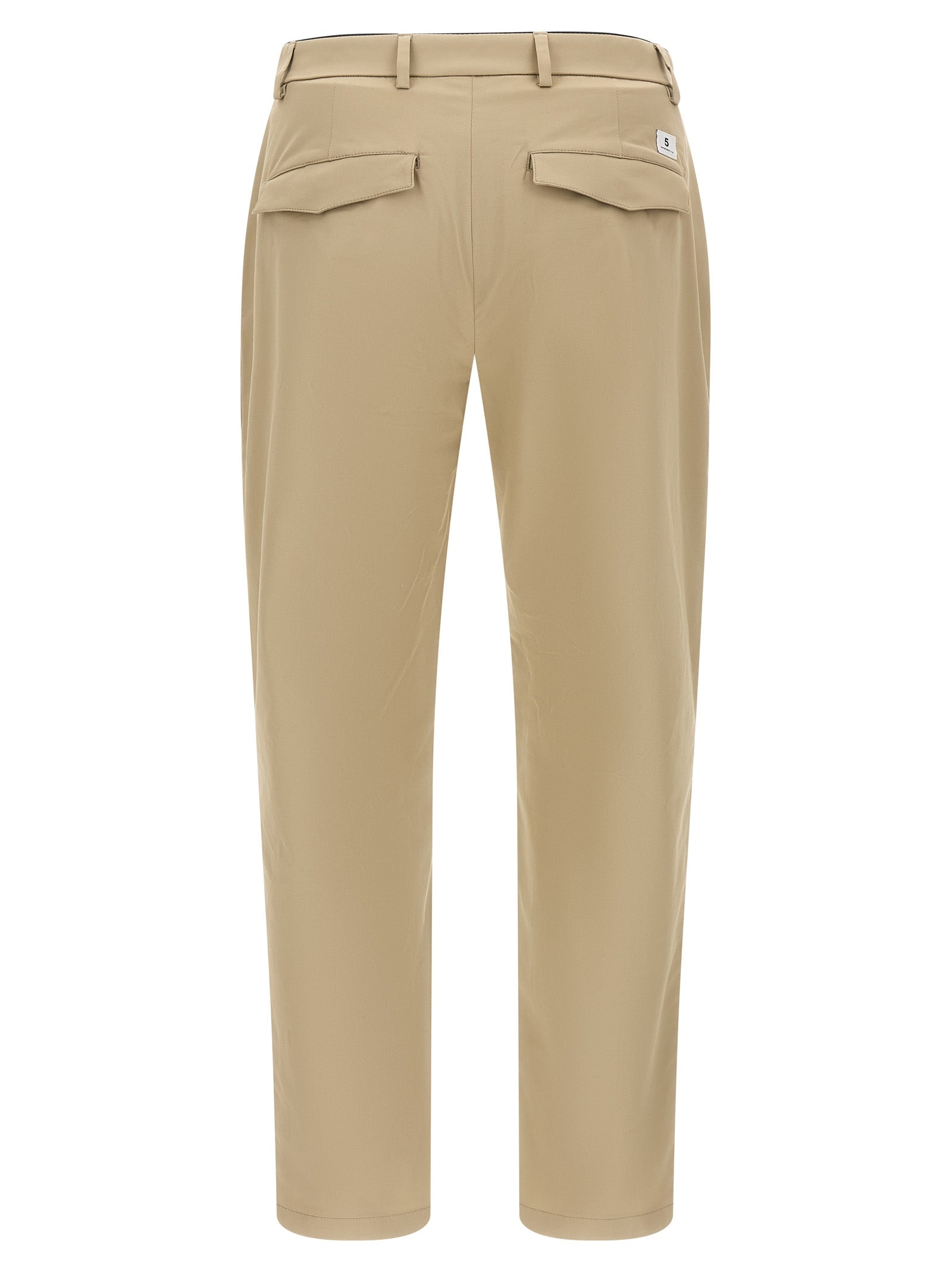Beige Cotton Cropped Pants