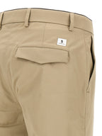 Beige Cotton Cropped Pants
