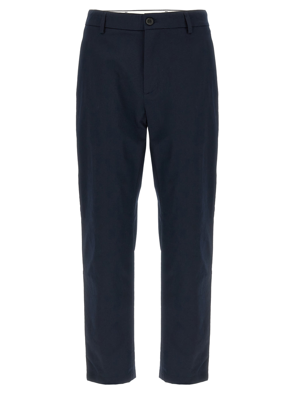 Blue Cotton Casual Pants