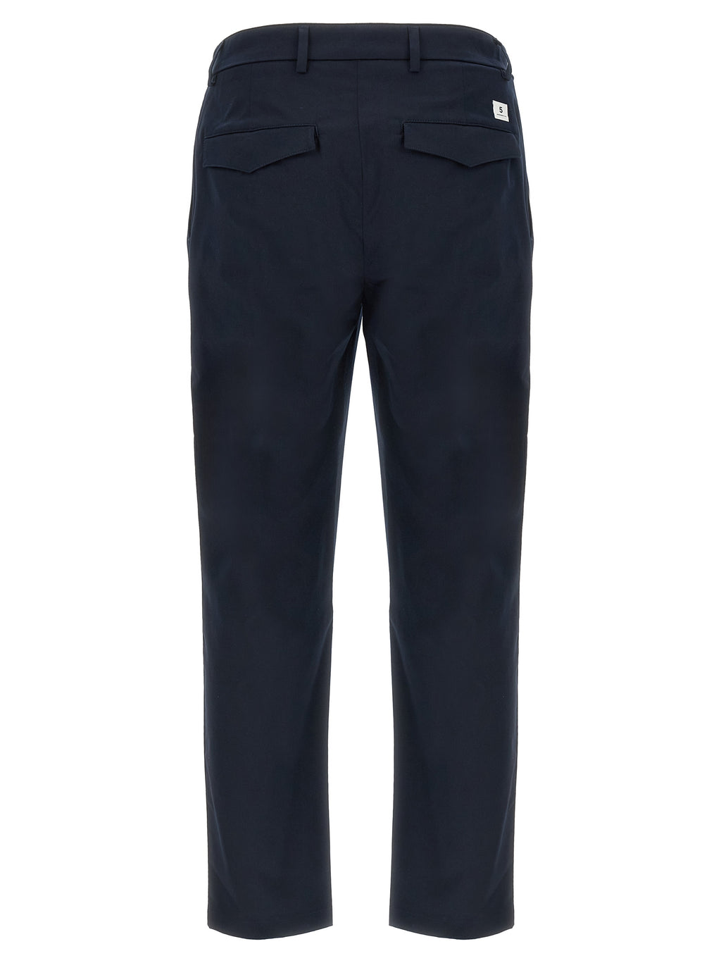 Blue Cotton Casual Pants
