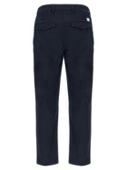 Blue Cotton Casual Pants