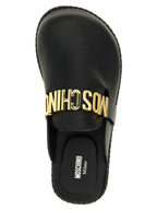 Moschino Black Calfskin Clogs