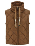 Brown Polyamide Sleeveless Jacket