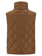 Brown Polyamide Sleeveless Jacket
