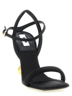 Moschino Black Viscose Stiletto Heel Sandals