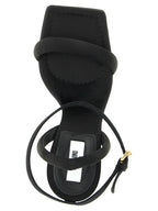 Moschino Black Viscose Stiletto Heel Sandals