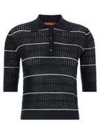 Max Mara Blue Silk Polo Shirt