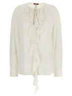 Max Mara White Silk Blouse