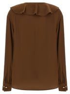 Max Mara Brown Silk Blouse