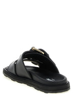 Moschino Black Calfskin Slides