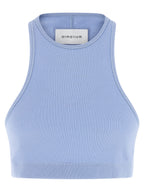 Armarium Blue Cotton Sleeveles T-Shirt