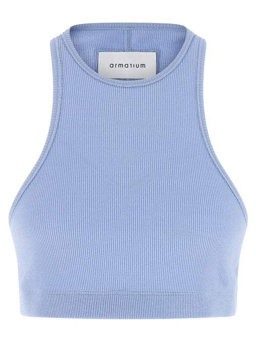 Armarium Blue Cotton Sleeveles T-Shirt