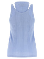 Armarium Blue Cotton Sleeveles T-Shirt