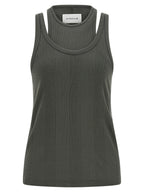 Armarium Gray Cotton Sleeveles T-Shirt