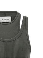 Armarium Gray Cotton Sleeveles T-Shirt