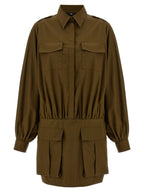 7 For All Mankind Brown Cotton Short Dress