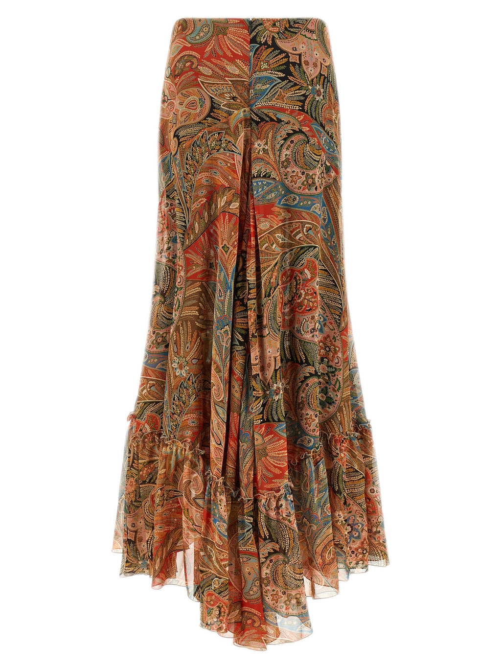 Orange Silk Mini Skirt