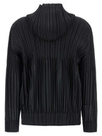 PLEATS PLEASE ISSEY MIYAKE Black Polyester Cardigan