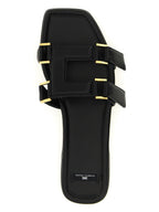 Elisabetta Franchi Black Lambskin Slides