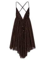Elisabetta Franchi Brown Polyamide Short Dress
