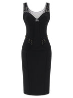 Elisabetta Franchi Black Polyamide Midi Dress
