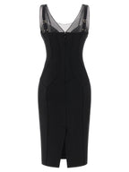 Elisabetta Franchi Black Polyamide Midi Dress