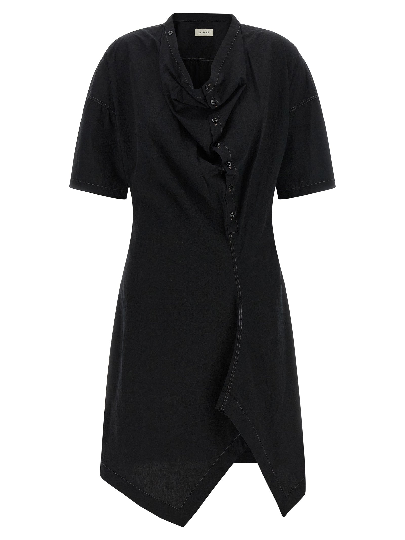 Black Cotton Midi Dress