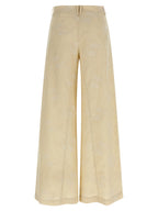PINKO Beige Linen Flared Pants