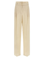 Max Mara Beige Linen Casual Pants