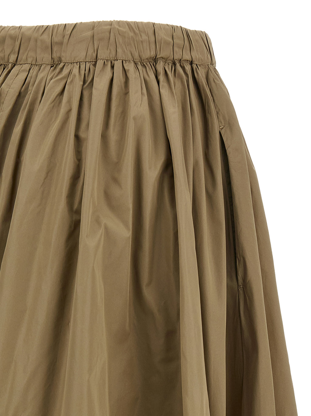 Bicolor Polyester Midi Skirt