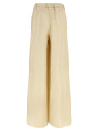 Beige Linen Casual Pants