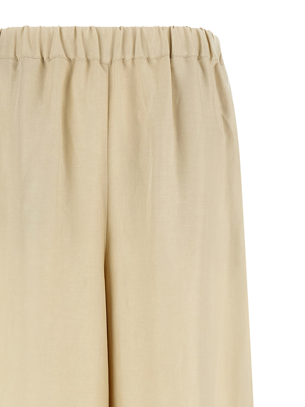 Beige Linen Casual Pants
