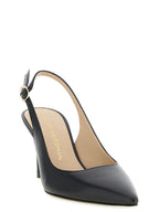 Stuart Weitzman Black Calfskin Mid Heel Pumps