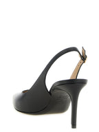 Stuart Weitzman Black Calfskin Mid Heel Pumps