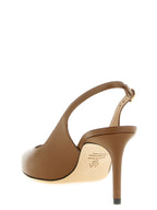 Stuart Weitzman Brown Calfskin Mid Heel Pumps
