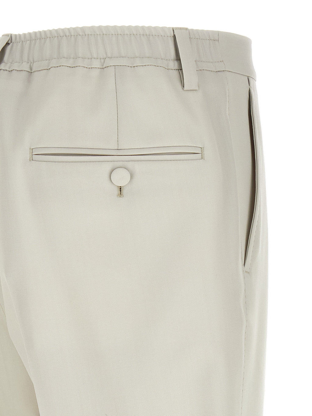 Beige Virgin Wool Dress Pants