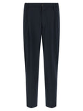 Blue Polyester Casual Pants