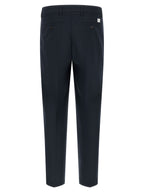 Blue Polyester Casual Pants