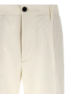 White Cotton Casual Pants