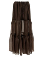 Twinset Brown Lycra Mini Skirt