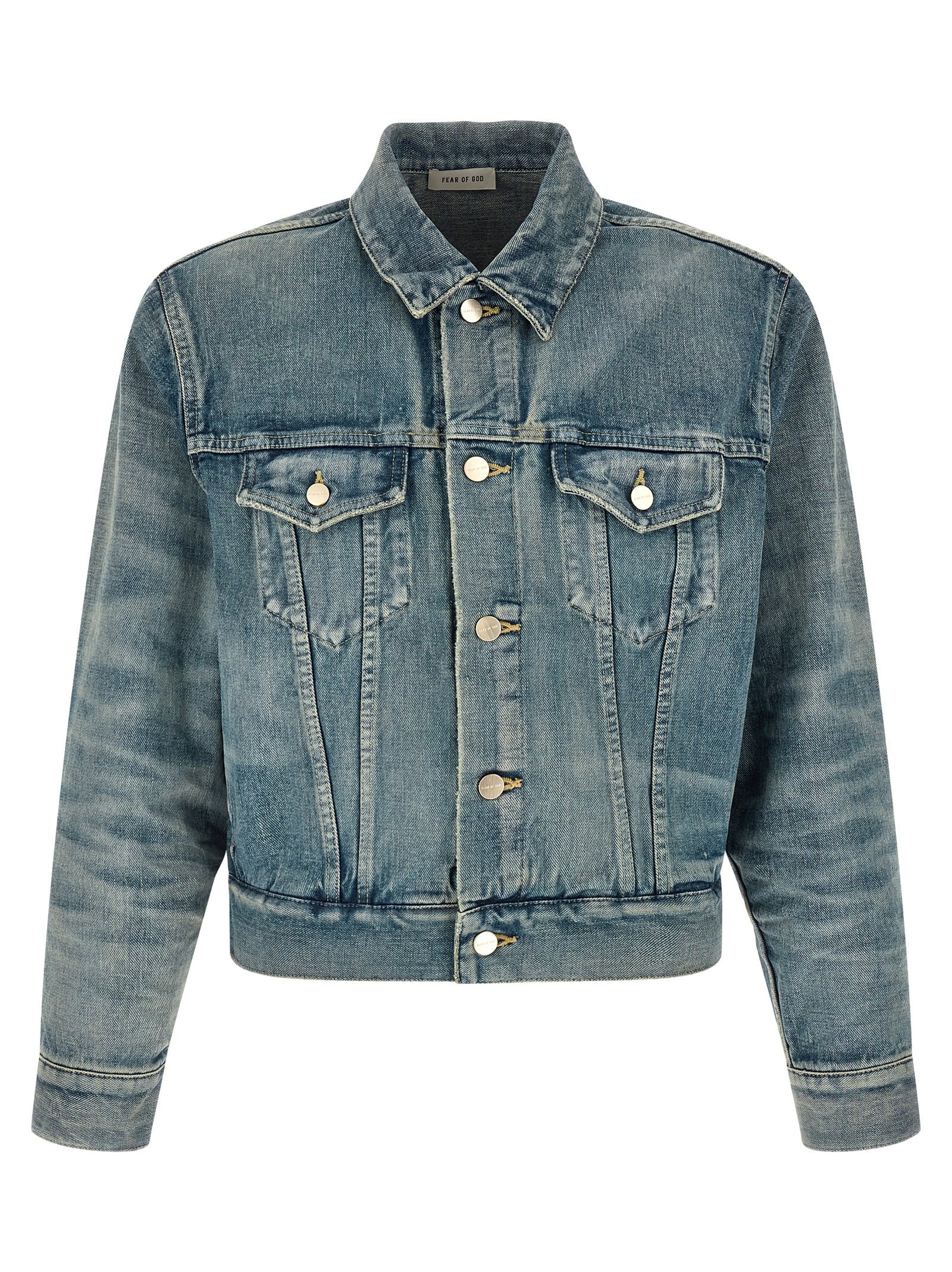 Blaue Jeansjacke aus Baumwolle