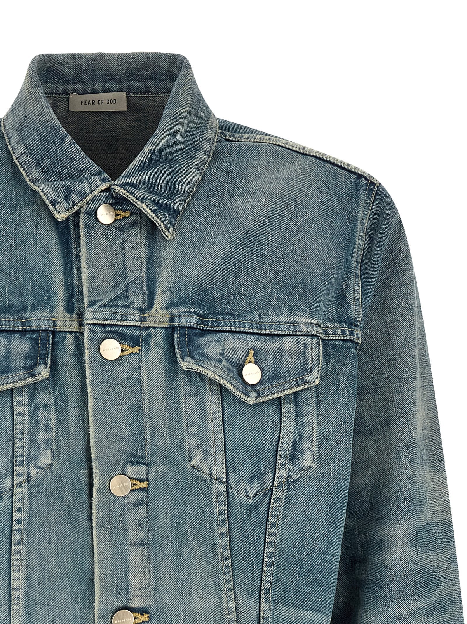 Blaue Jeansjacke aus Baumwolle