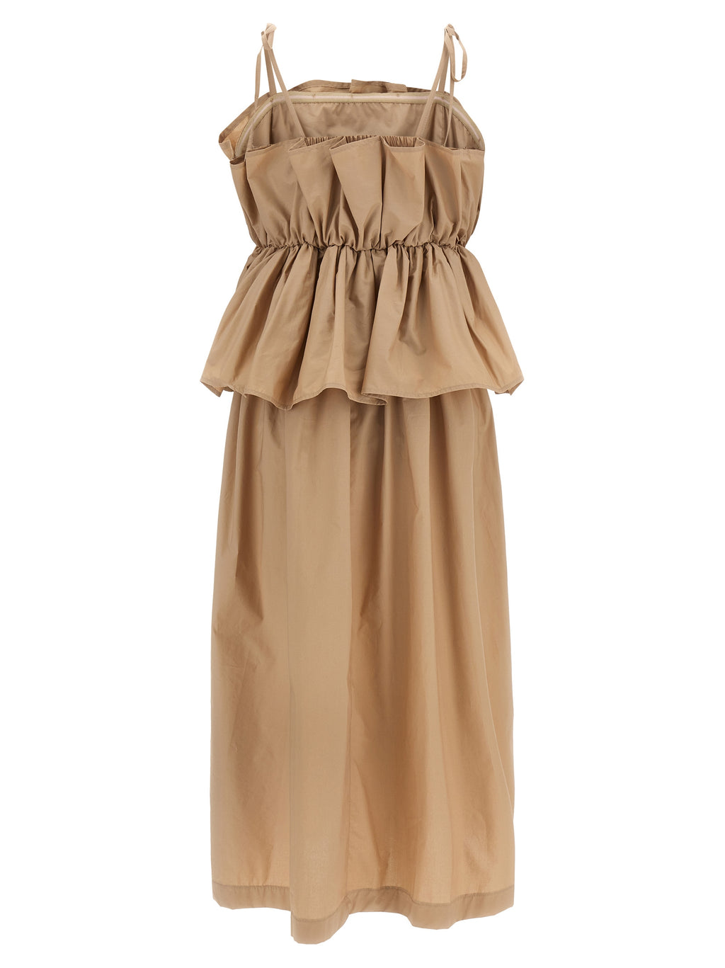 Beige Cotton Long Dress