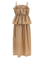 Beige Cotton Long Dress